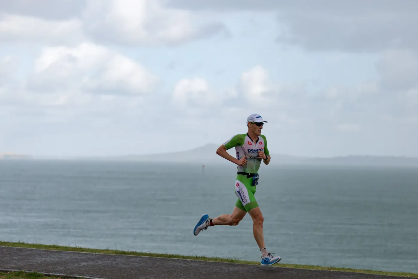 Racing to a win at a triathlon in New Zealand